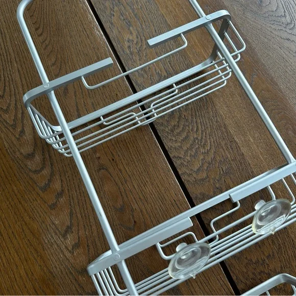 Zenna Home Rustproof Hanging Shower Caddy Satin Chrome Sturdy Metal - Picture 4 of 11